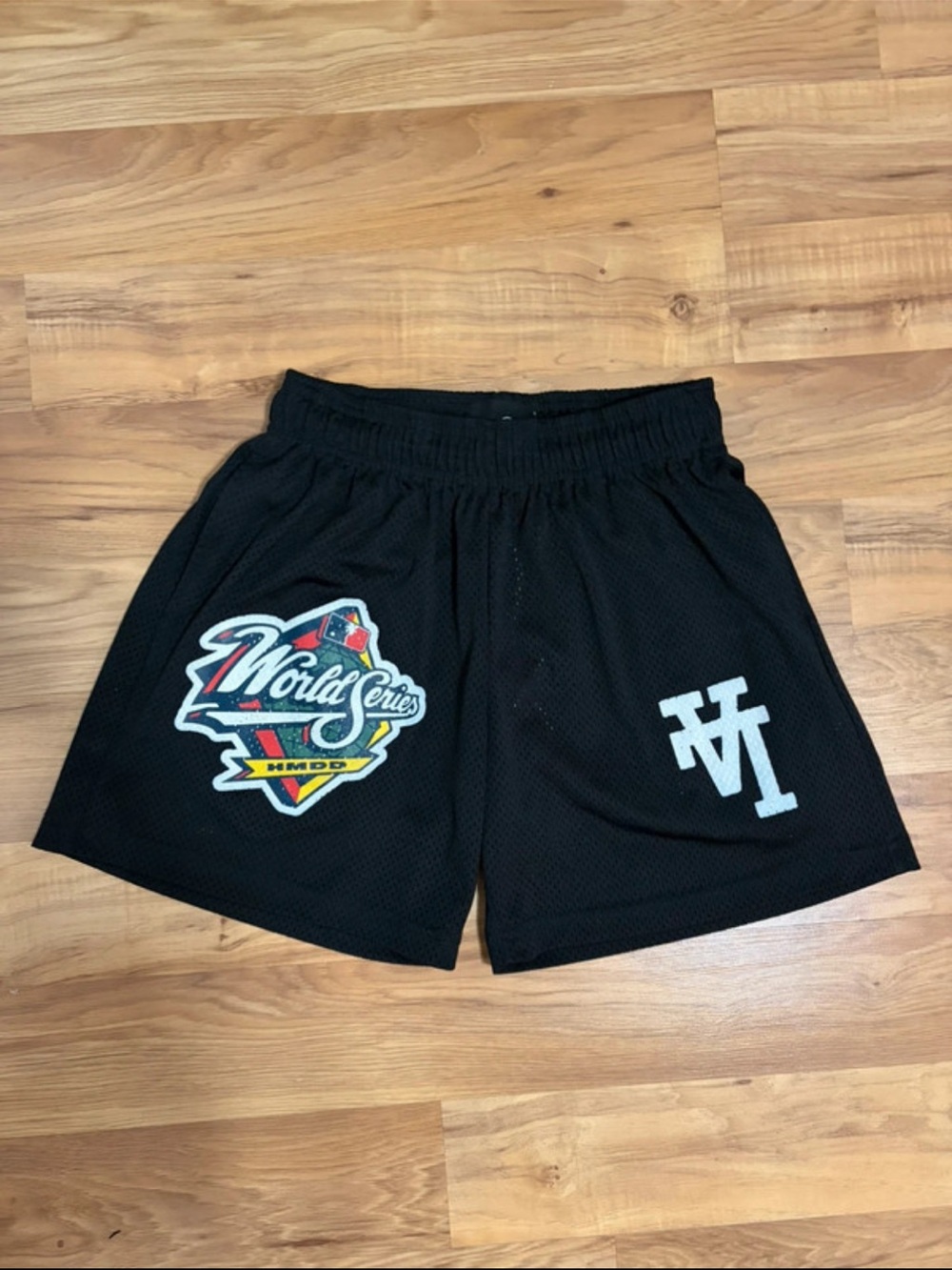 LA Dodgers Black World Series Graphic Mesh Men's Shorts 5” Inseam